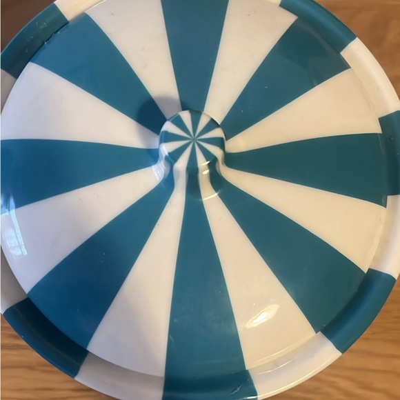 Jonathan Adler Striped Blue and White Jar - Picture 2 of 4